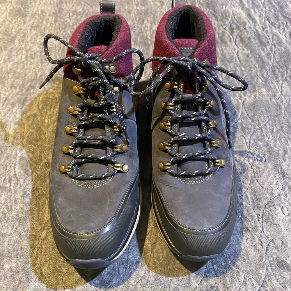 UGG Olivert Navy Waterproof Leather Wool Hiker Snow Boots Shoes Size Men's 12